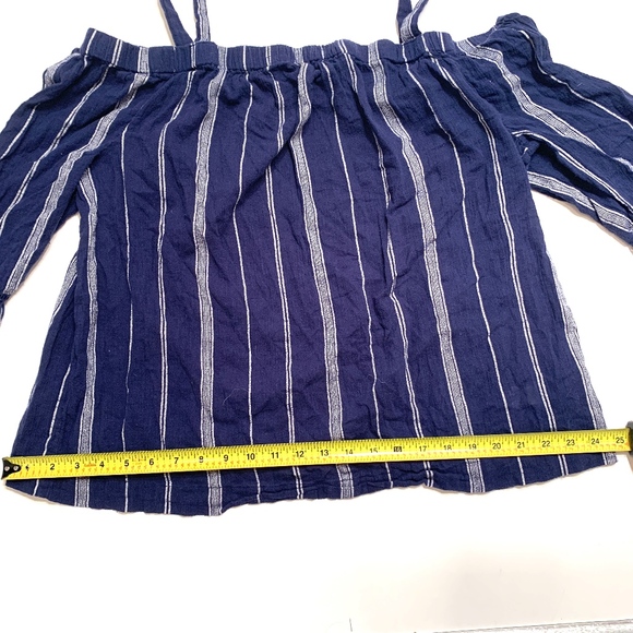 Sonoma Blue and White Peasant Blouse - Picture 4 of 6